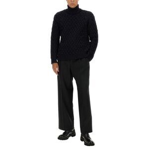 DRIES VAN NOTEN Textured Turtleneck Sweater Men BLUE Sweaters & Cardigans